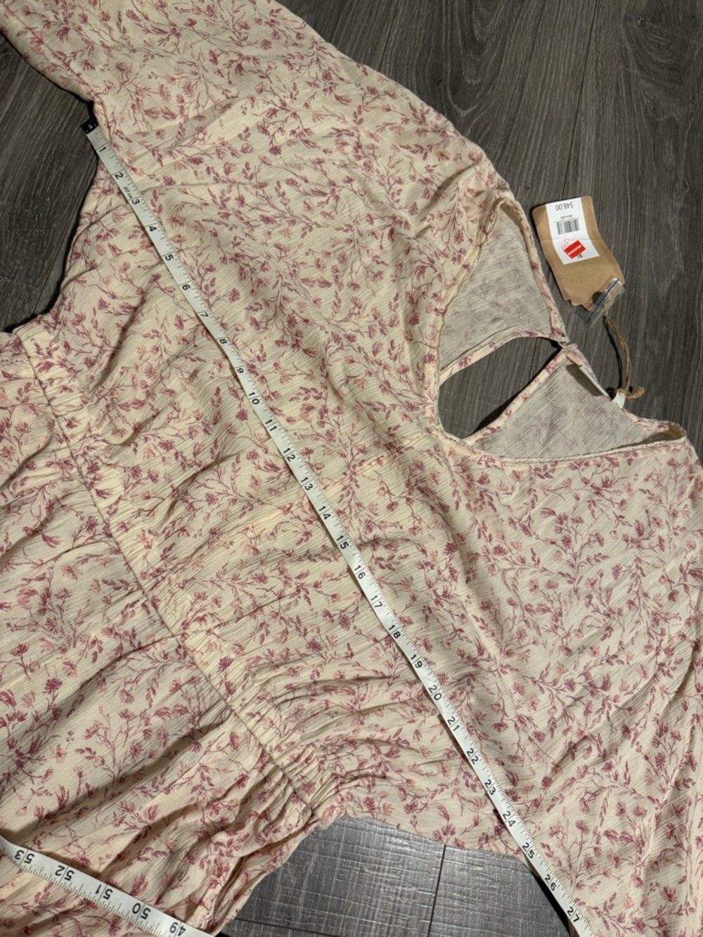 Floral  Romper in Cream and Dusty Rose - Picture 4 of 8